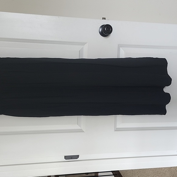 Banana Republic Halterneck Keyhole Front Side Split Mididress Black Size 2 - Picture 5 of 12